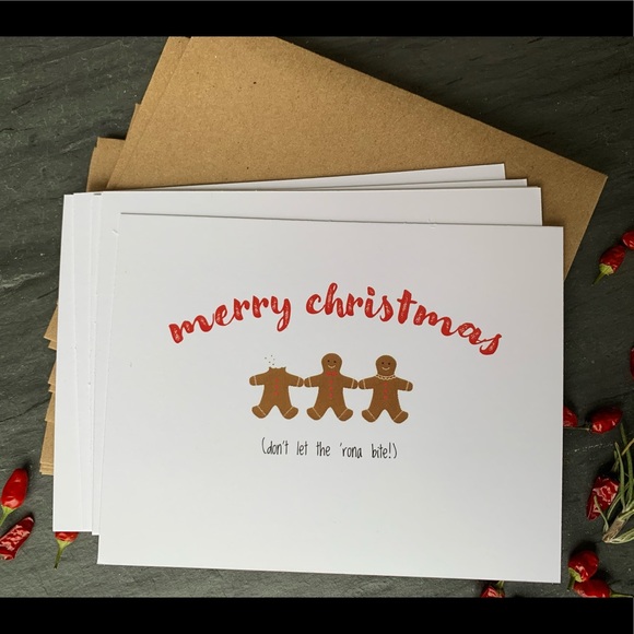 🦄 Covid Christmas cards — set of 10, handcrafted - Picture 4 of 9